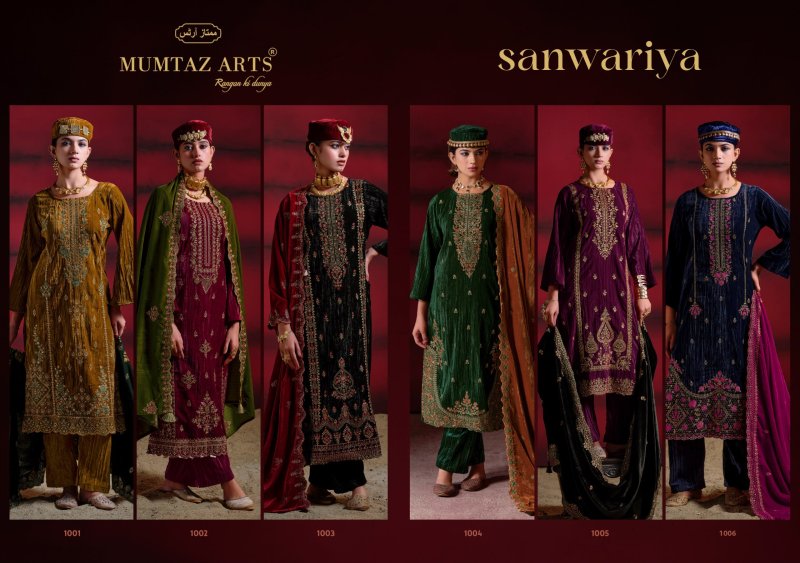 Sanwariya By Mumtaz Arts Crush Velvet Designer Salwar Suits